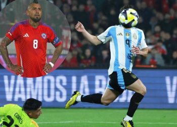Video: el golazo de Julián Alvarez y la carita de Vidal