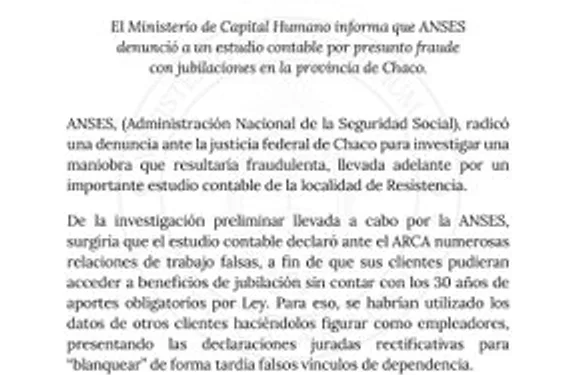 Chaco: ANSES denunció a un estudio contable por presunto fraude con jubilaciones