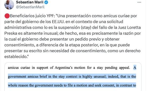 Día clave: beneficiarios por el juicio de YPF cuestionaron el apoyo de EE.UU a la Argentina