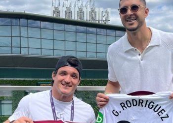El campeón del mundo que pasó a saludar a Gusti Fernández antes del partido clave por los cuartos de final en Wimbledon