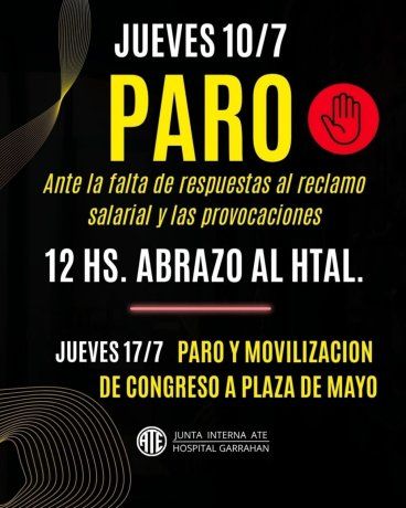 El Hospital Garrahan para este jueves por 
