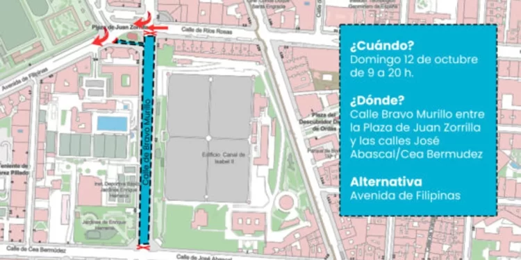 El Ayuntamiento de Madrid peatonalizará este domingo un tramo de Bravo Murillo en Chamberí