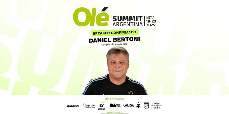 Daniel Bertoni, uno de los campeones del mundo que estará en el Olé Summit 2025