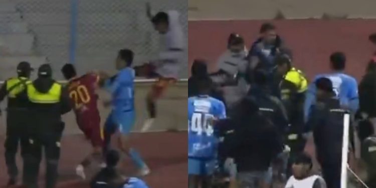 Video: batalla campal, gas pimienta y 17 expulsados en la Copa Bolivia