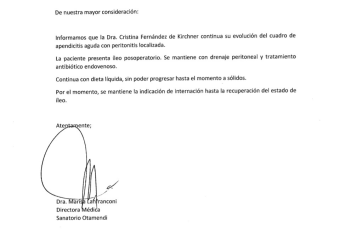 Emitieron un nuevo parte médico de CFK y precisaron hasta cuándo seguirá internada