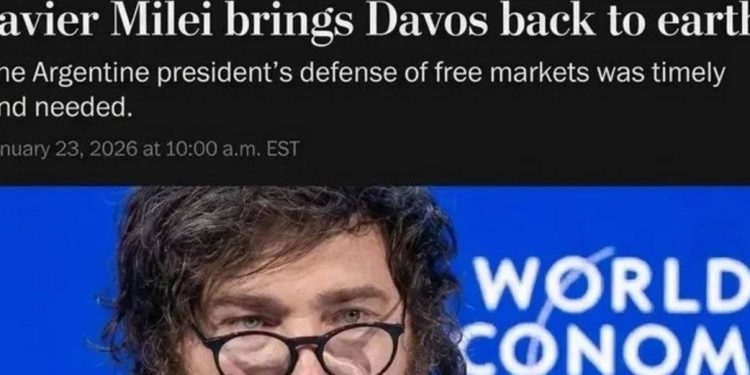Fuerte respaldo editorial en The Washington Post a Javier Milei tras su paso por Davos