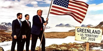 Trump vuelve a provocar y publica una imagen donde planta la bandera de Estados Unidos en Groenlandia