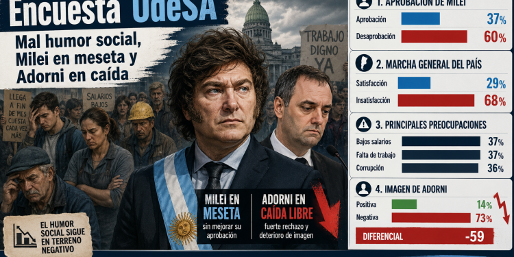 La encuesta de UdeSA muestra a Milei en una meseta frágil, con malhumor social y Adorni en caída libre