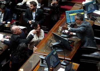 Menem chocó con un diputado, excombatiente, por una careta de Adorni y la interna libertaria volvió a meterse en Diputados