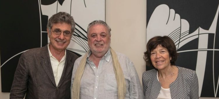 BUENOS AIRES, ARGENTINA - APRIL 15: Hugo Sigman, founder, and CEO of Grupo INSUD (Left), with his wife and co-founder Silvia Gold (right) and Gines Gonzalez Garc?a, former Argentine Minister of Health during an exclusive portrait session on April 15, 2016 in Buenos Aires, Argentina. Sigman created mAbxience, a biotech company, in 2008. (Photo by Ricardo Ceppi/Getty Images)